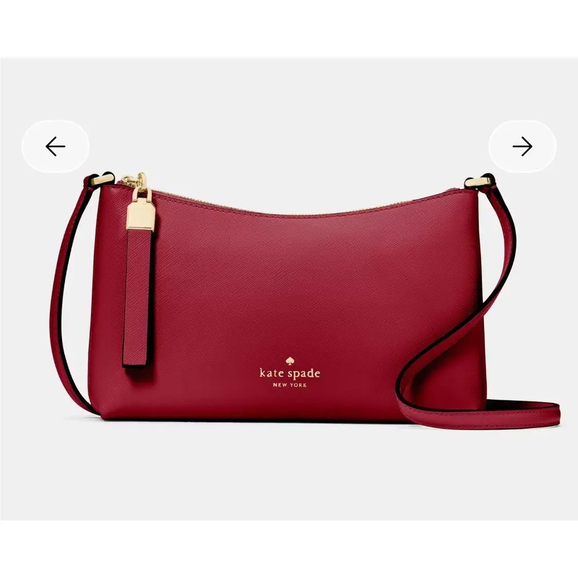 New Kate Spade Sadie Crossbody Saffiano Leather Red Jam with Paper Bag