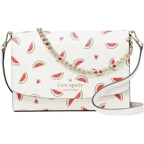 Kate Spade LG Leather Carson Convertible Flap Crossbody Bag Madison Watermelon