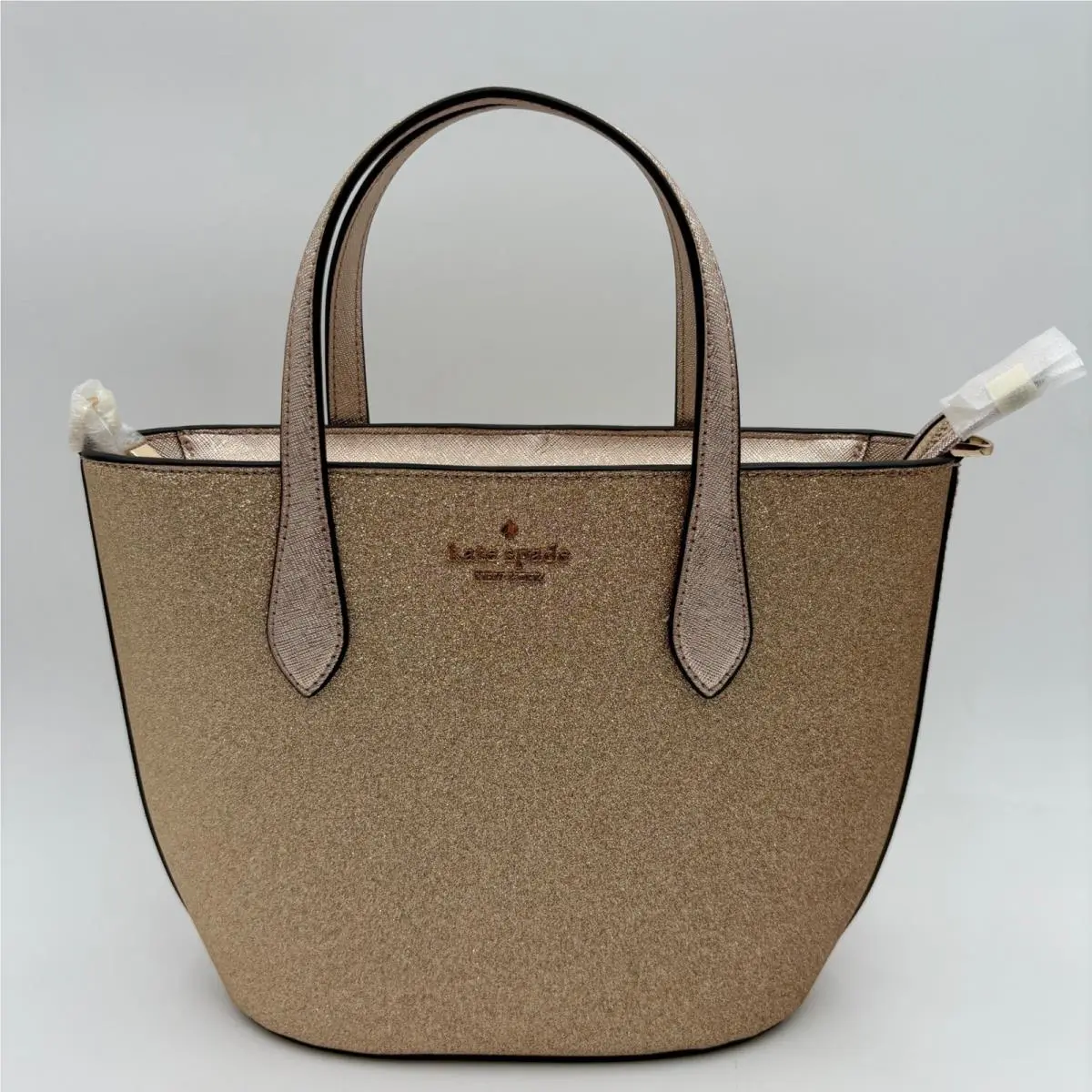 Kate Spade Glitter City Glimmer Gold Satchel Purse Handbag Mini Tote Bag