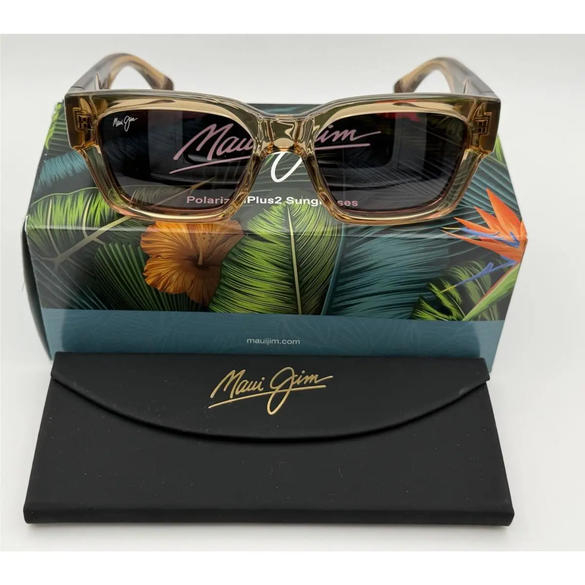 Maui Jim Kenui RS642-01 - Shiny Trans Light Tan / Rose Polarized