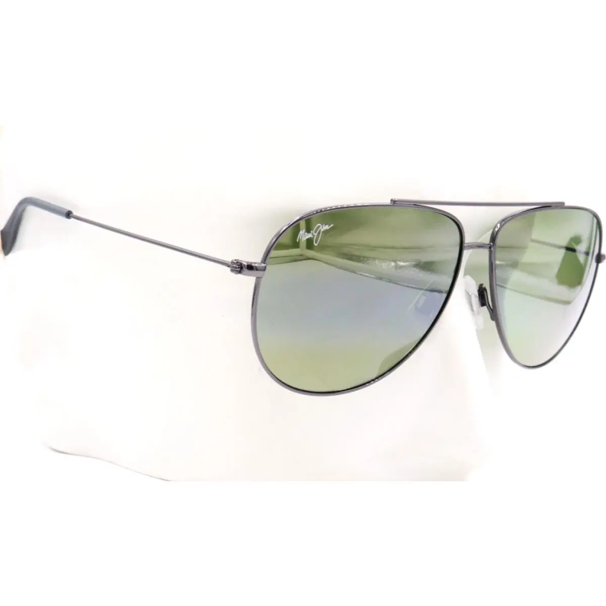 Maui Jim Hau‘oli Aviator Shiny Dark Ruthenium Sunglasses MJ0665S-002/HT665-17A
