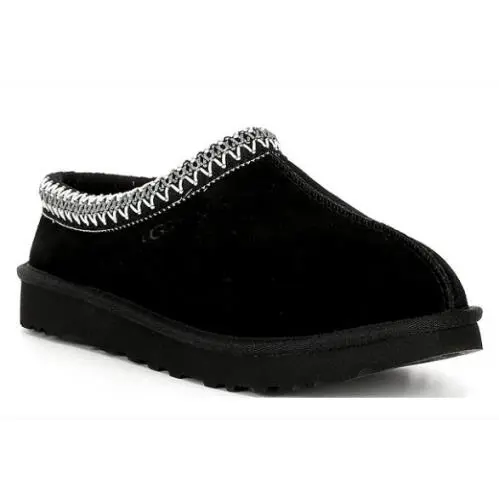 Ugg Tasman II Black Women`s 8 Boot Shoe Braid Classic Wool Slipper Suede Flats