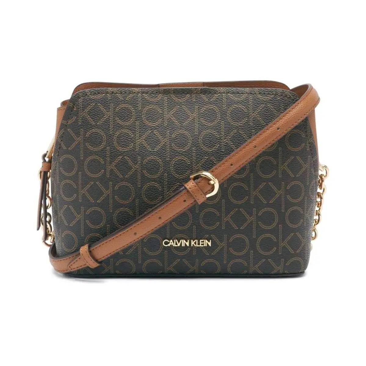 Woman`s Bags Calvin Klein Hailey Signature Triple Compartment Chain Crossbody