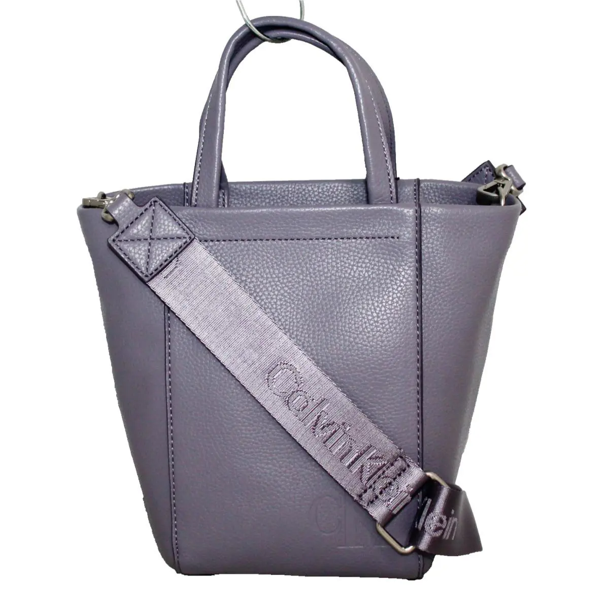 Calvin Klein Pebble Mono Tote Crossbody Bag Lavender Purple Lilac Leatherette