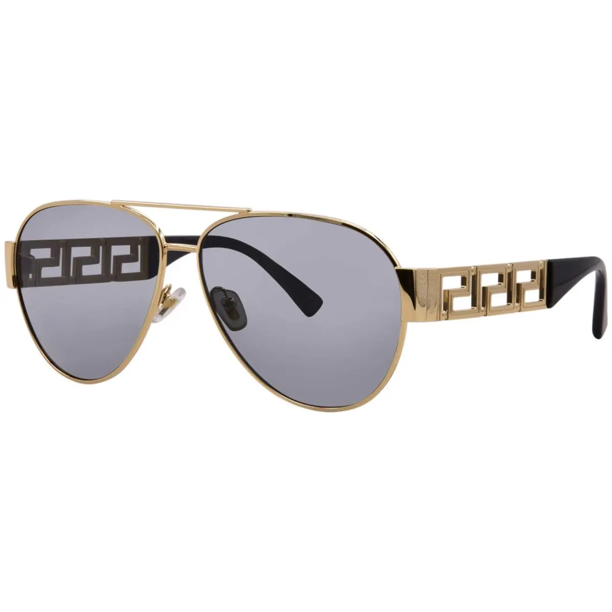 Versace VE2289 100287 Sunglasses Men`s Gold/dark Grey Lenses Pilot Style 61mm