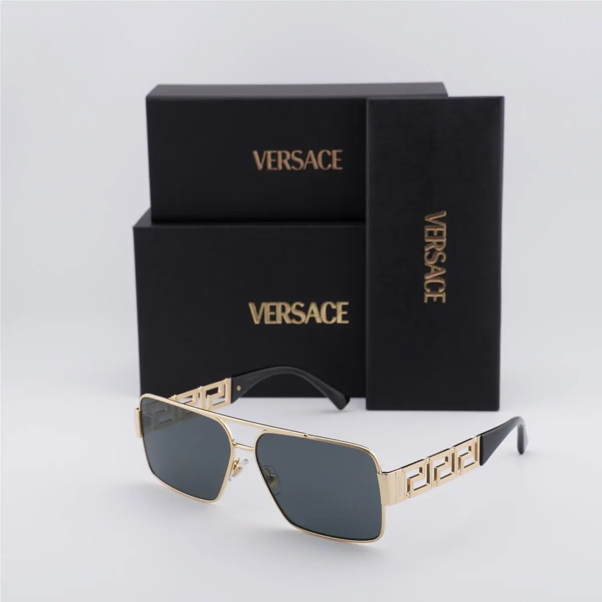 VE2290 100287 Gold/dark Grey 61-13-145 Sunglasses by Versace