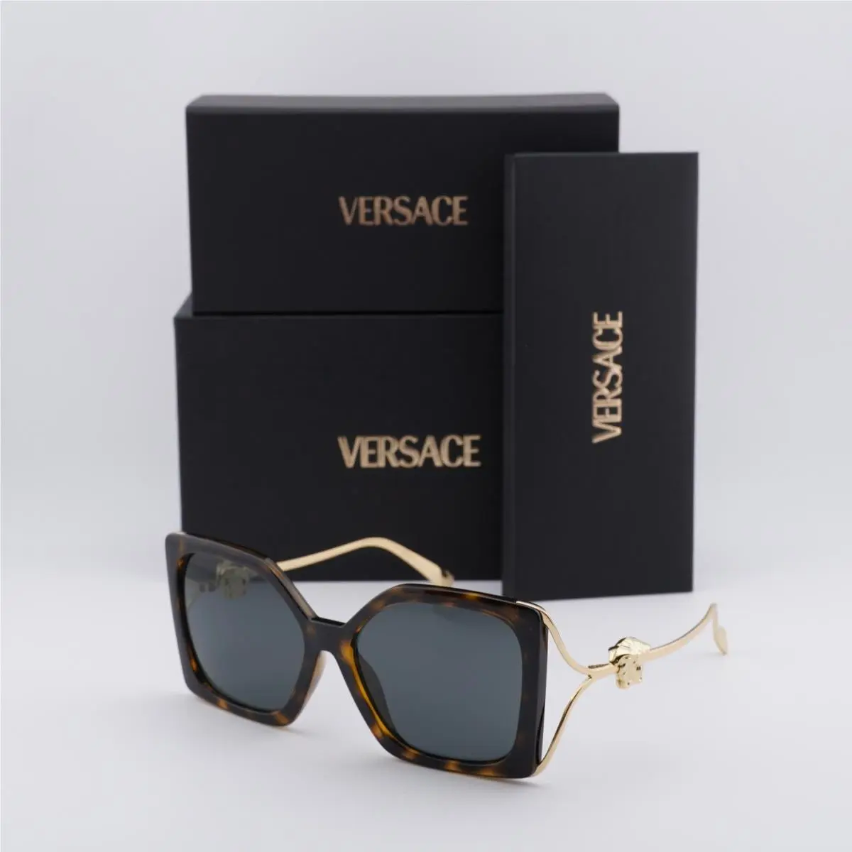 Versace VE4502U 108/87 Havana/gold/grey 58-16-130 Sunglasses