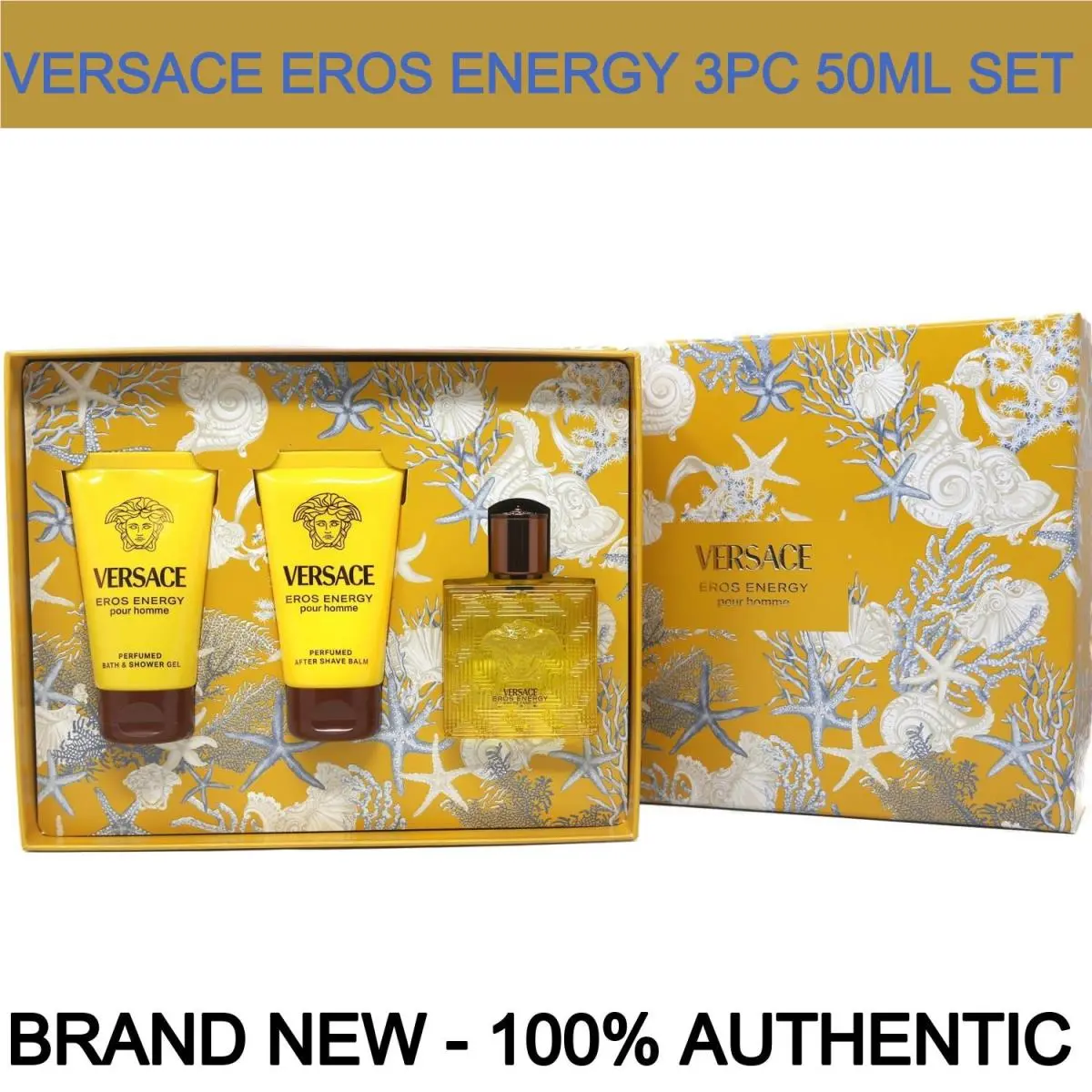 Versace Eros Energy Set For Men - Edp 50ml AS Balm 50ml SG 50ml