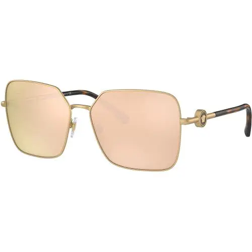 Versace Sunglasses VE2227 14105A 59mm Matte Gold / Brown Gold Mirror Lens