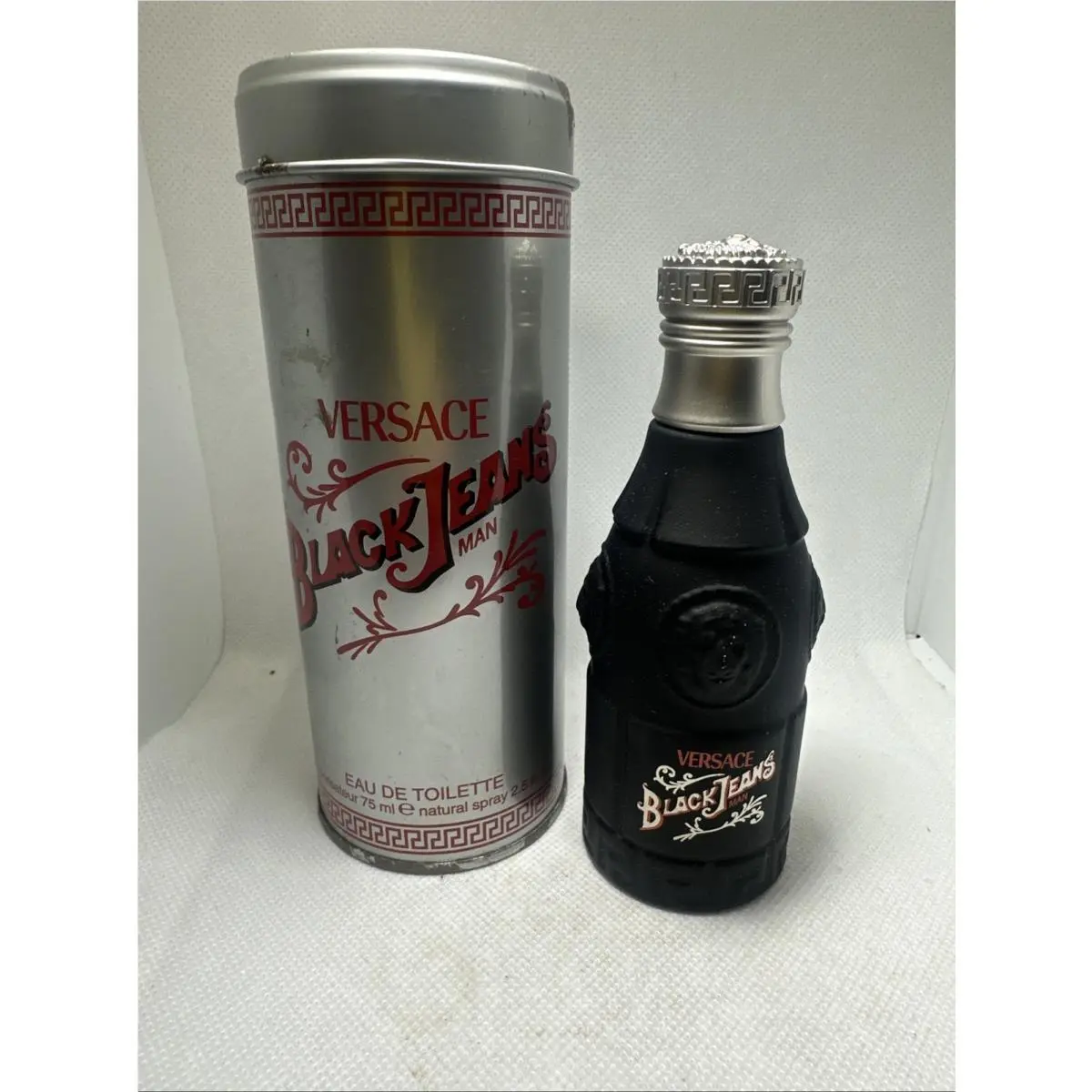 Versace Black Jeans Maneau De Toilette 75 ml Natural Spray- See Pics Dented Can