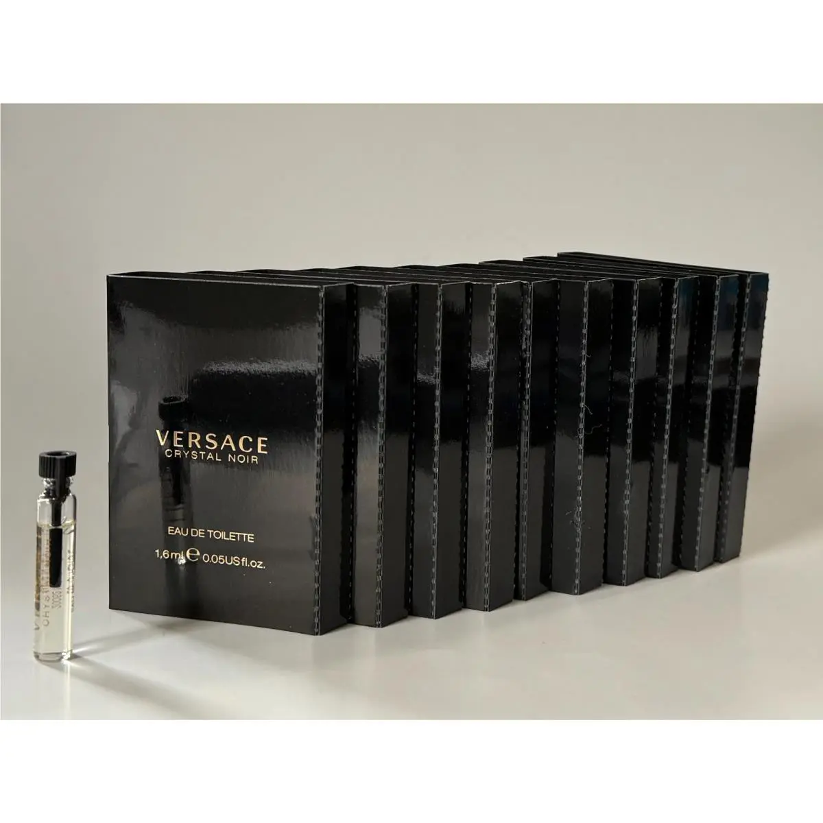 10 x Versace Cristal Noir Eau De Toilette Edt Vial Sample 1.6ml 0.05oz