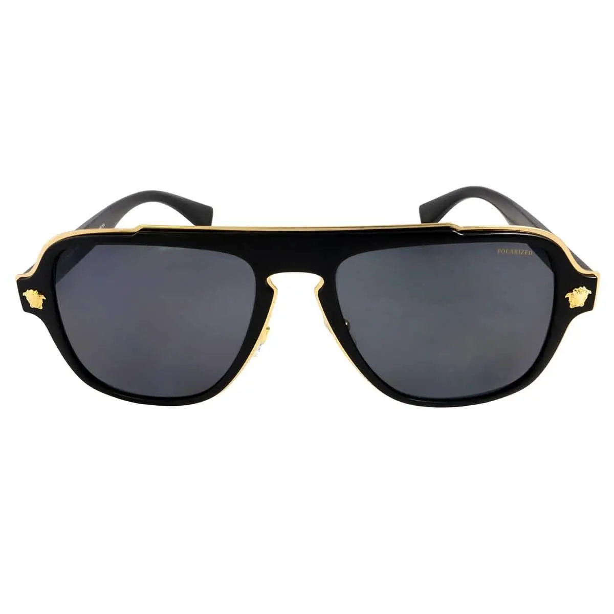 Polarized Gray Navigator Men`s Sunglasses VE2199 100281 56 by Versace