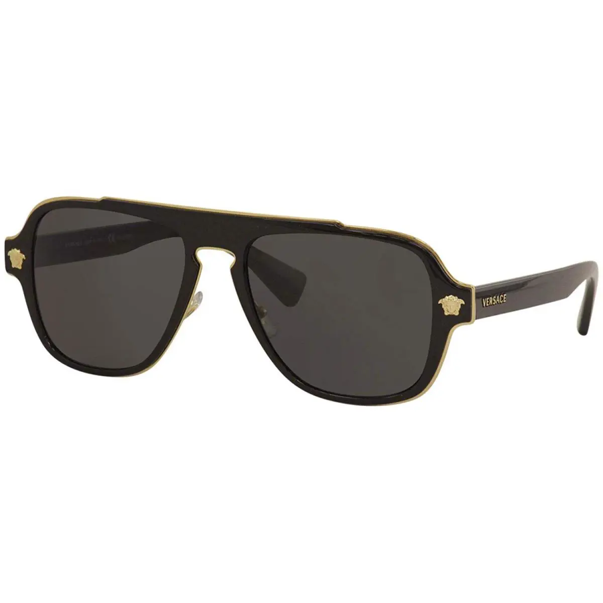 Versace Medusa Charm Sunglasses VE2199 100281 Black / Polarized Grey Lens - Frame: Black, Lens: Gray