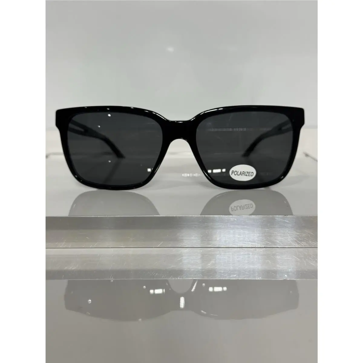 Versace 4307 Black Acetate Custom Gray Polarized Sunglasses