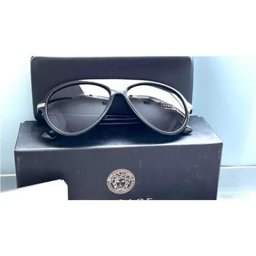 Versace Mod 4321 12GB1/87 Round Black Frame Sunglasses 7