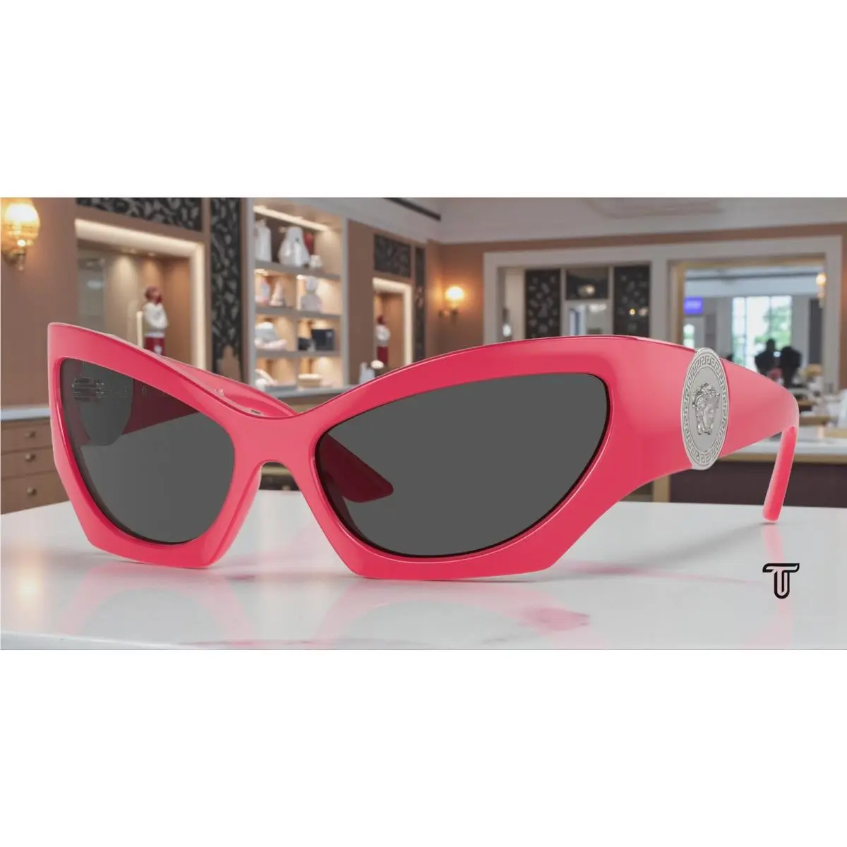 Versace VE4450 541787 Pink Dark Grey 60 mm Women`s Sunglasses