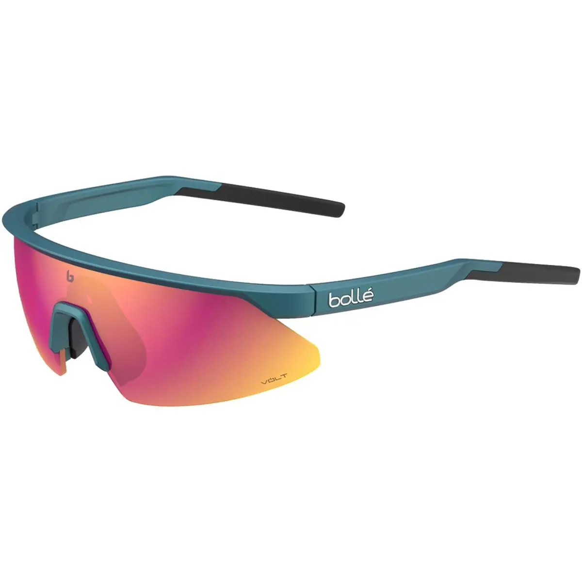 Bolle Micro Edge Polarized Creator Teal Metallic Semi-rimless Wrap - BS032004 - Frame: Creator Teal Metallic, Lens: Volt+ Ruby