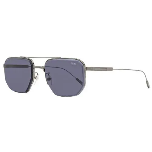 EZ0228-D 08A Sunglasses Gunmetal Frame Smoke Lenses 56mm by Ermenegildo Zegna