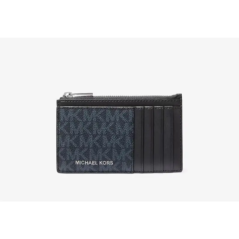 Michael Kors Jet Set Cooper Slim Top Zip Card Case Wallet MK Admiral Blue