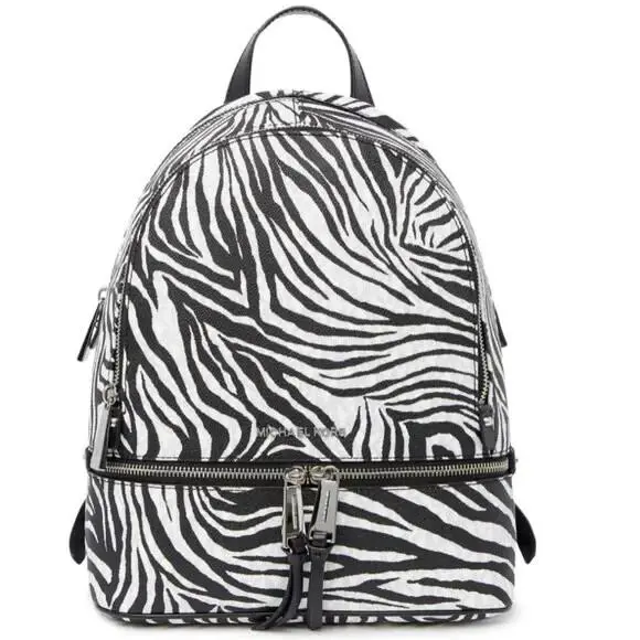 Kors X4401 Zebra Rhea Zip Medium Backpack Size 13x11x5