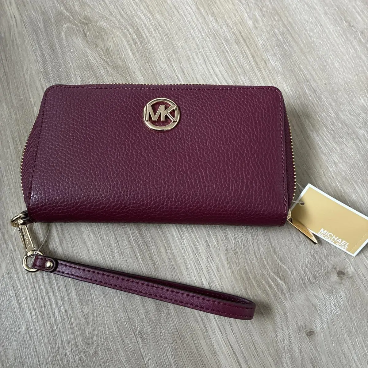 Michael Kors Fulton Large Flat Mf Phone Case Wallet Wristlet Leather