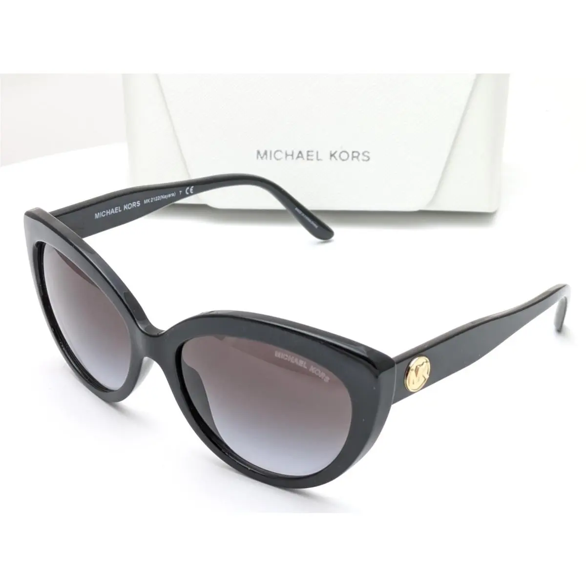 Michael Kors Sunglasses Nayara MK2122 33328G Cat Eye Frames w/ Grey Lenses 56mm
