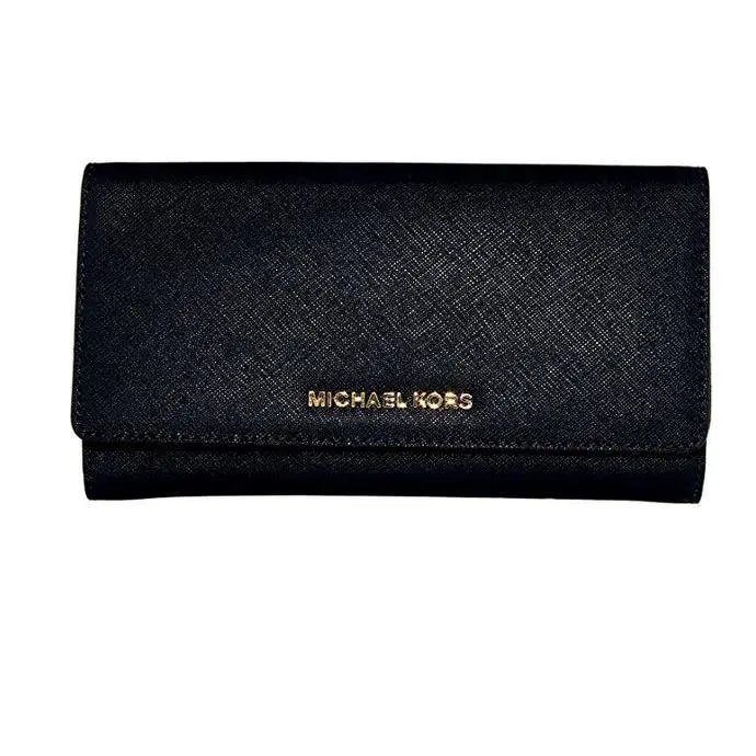 Michael Kors Womens Jet Set Travel Large Leather Wallet Blue 32F3GTVE9L-406