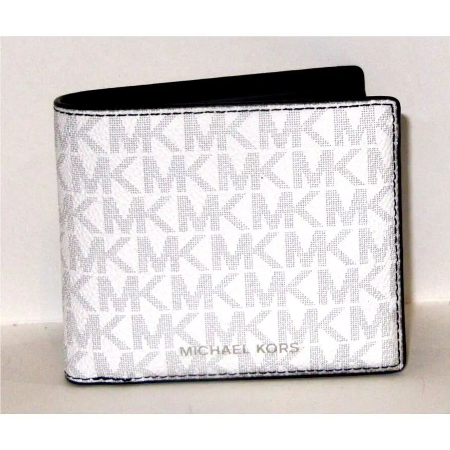 Michael Kors Cooper Logo Billfold Wallet with Coin Pouch Bright White