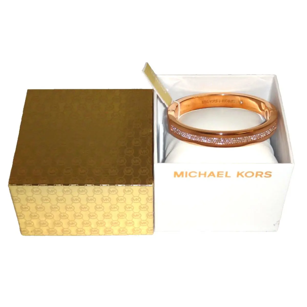 Michael Kors Women`s Black Friday Rose Gold Bangle Bracelet Crystals MKJ6229791