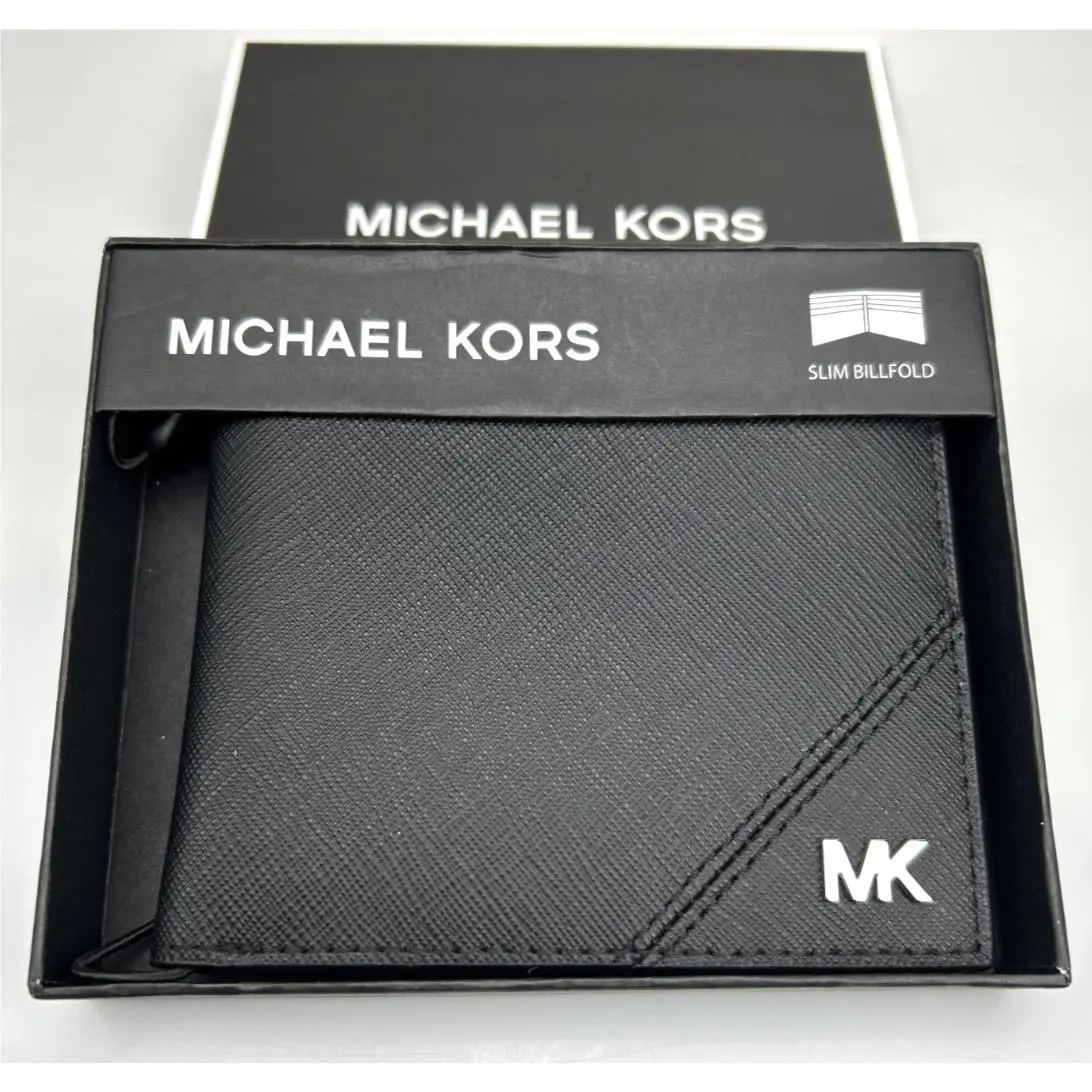 Michael Kors Men`s Jet Set Slim Billfold Wallet Black
