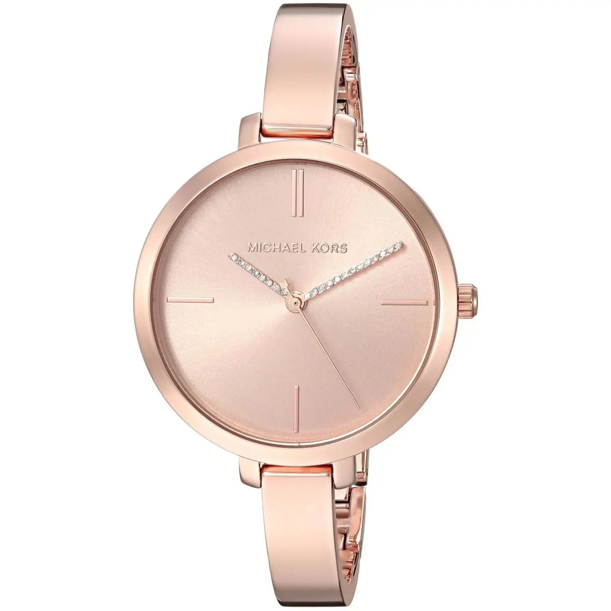 Michael Kors Women MK3735 Round Crystals Dial Rosegold Stainless Band Watch