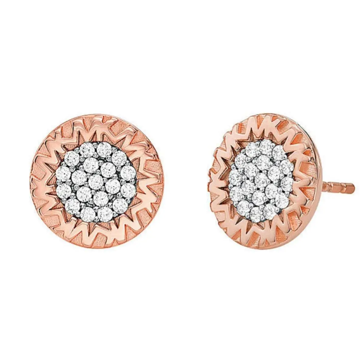 Michael Kors Premium MKC1586AN931 Sterling Silver Rose Gold-tone Stud Earrings