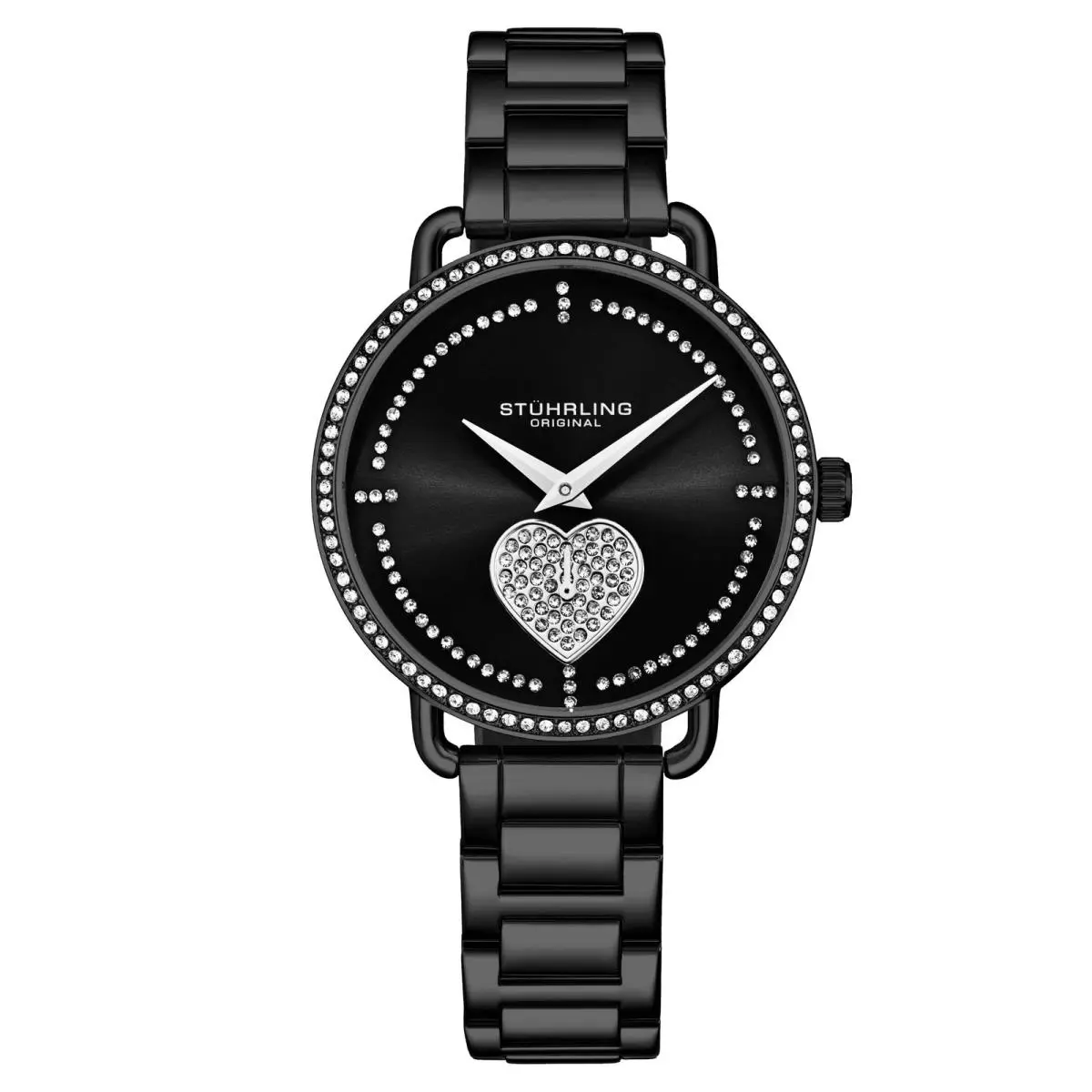 Stuhrling Valentina Quartz Fashion Black/stainless Black Dial Wristwatch 3910.5
