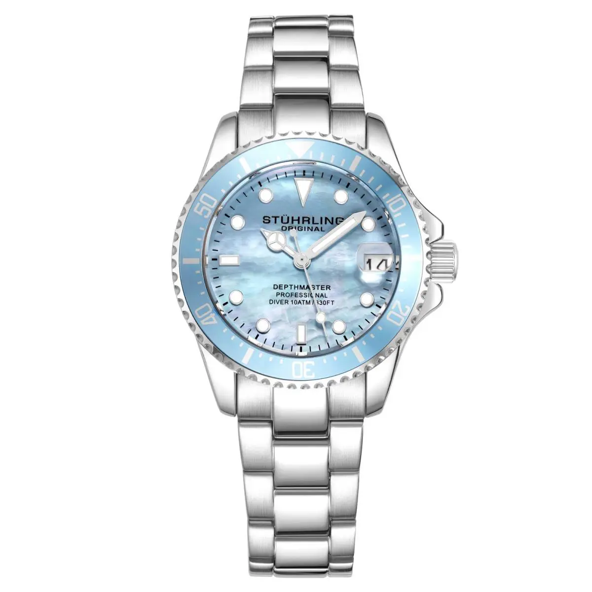 Stuhrling Vogue-3950l.3 Silver Stainless Steel Blue Dial Wristwatch 3950L.3 - Dial: Blue, Band: Silver