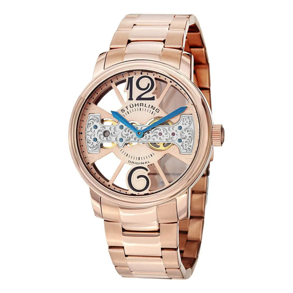Stuhrling Legacy Rose/stainless Steel/rose Dial/rose Case Wristwatch 785B.03 - Band: Other