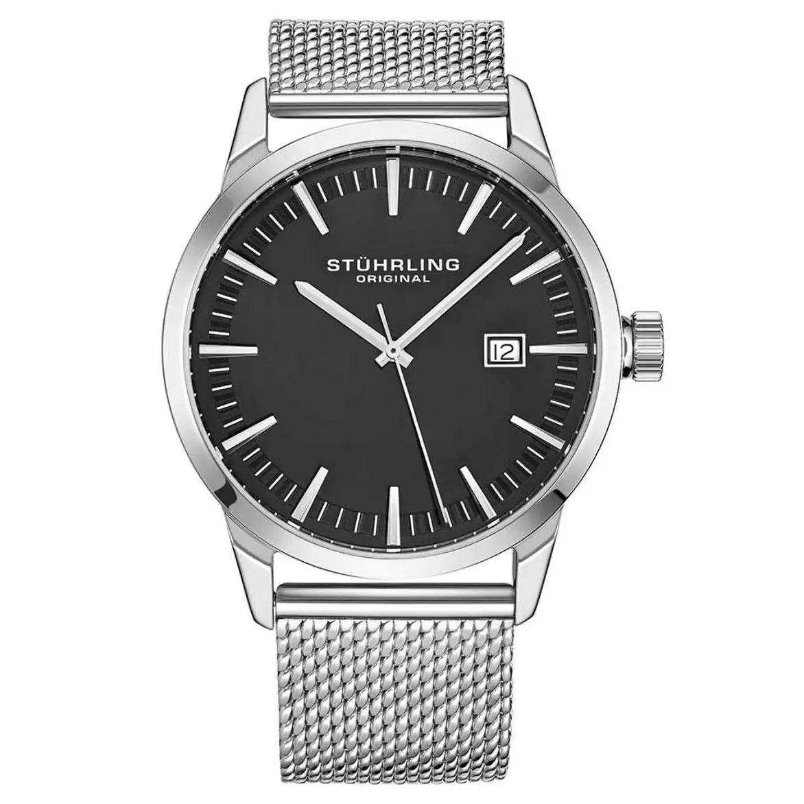 Stuhrling Symphony Grey Dial / Silver Stainless Steel Gray Dial Wristwatch 555M.02