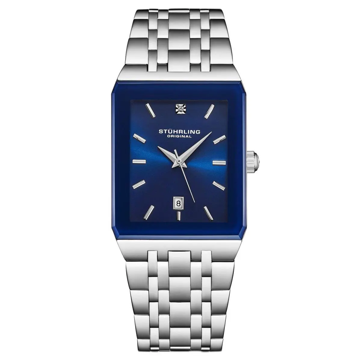 Stuhrling Empire Edge 4084 30x45mm Blue/silver | Blue Dial Empire Edge 4084 30x45mm Blue/silver Blue Dial Wristwatch 4084.2
