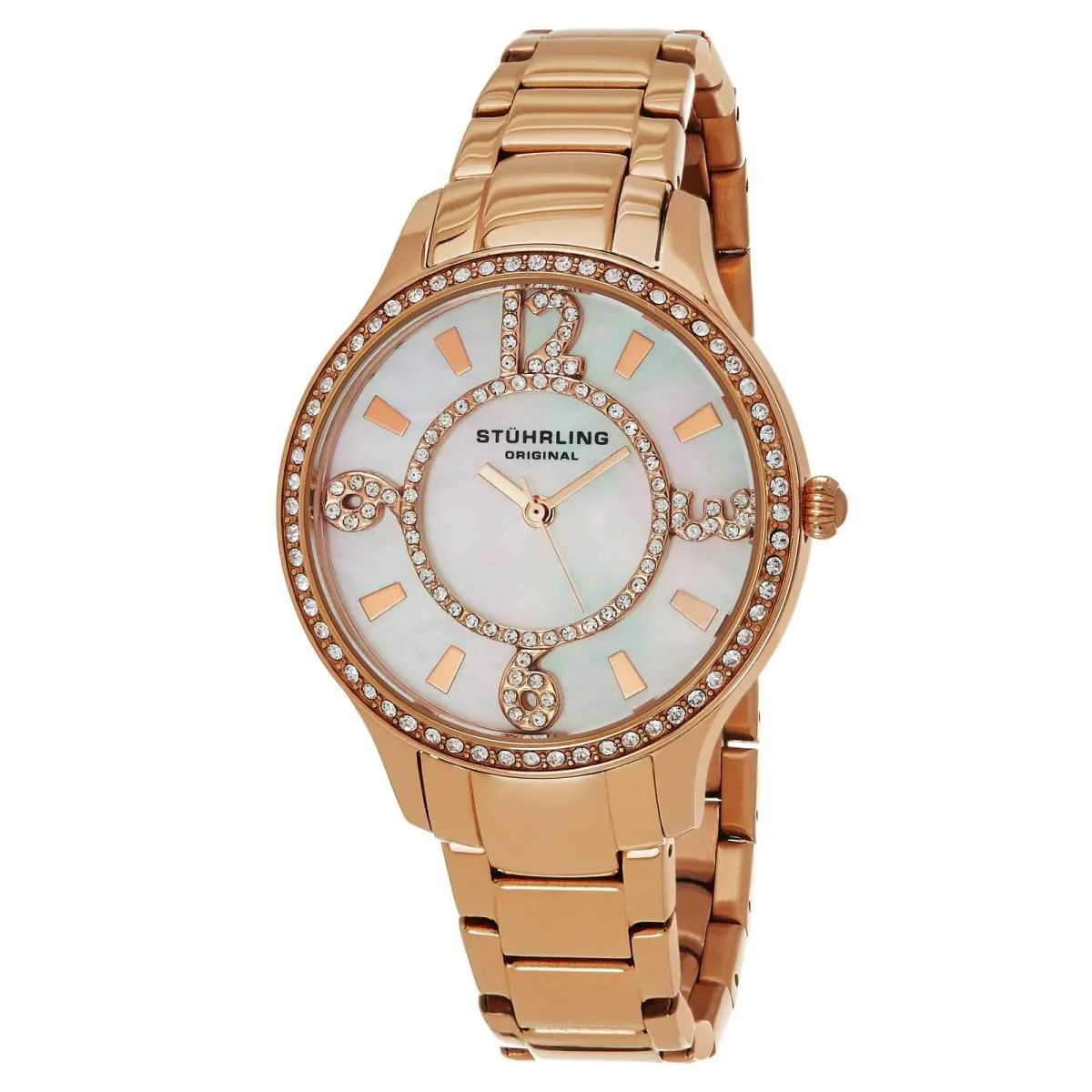 Stuhrling Vogue-559.05 Rose Gold Stainless Steel White Dial Wristwatch 559.05