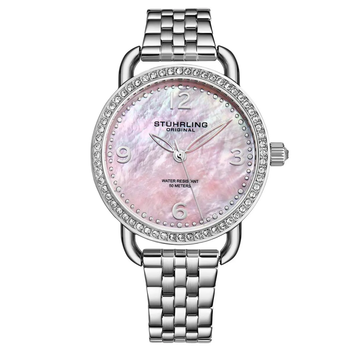 Stuhrling Symphony-3955.2 Silver Stainless Steel Salmon Dial Wristwatch 3955.2 - Dial: Other, Band: Silver