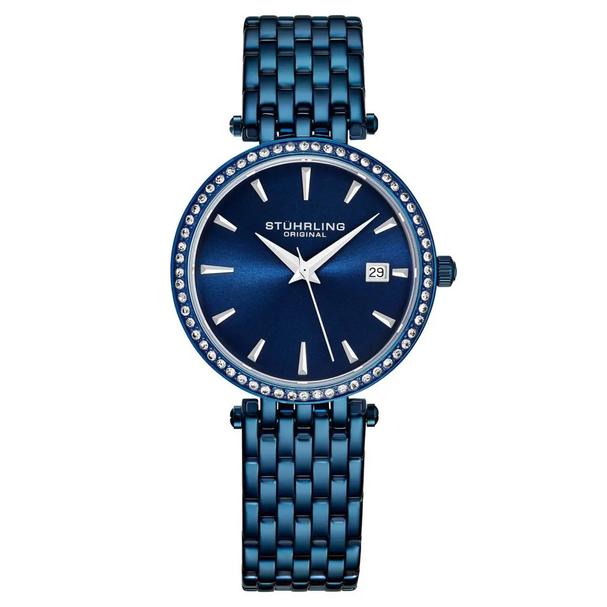 Stuhrling Symphony Blue/bracelet Blue Dial Wristwatch 3929.3
