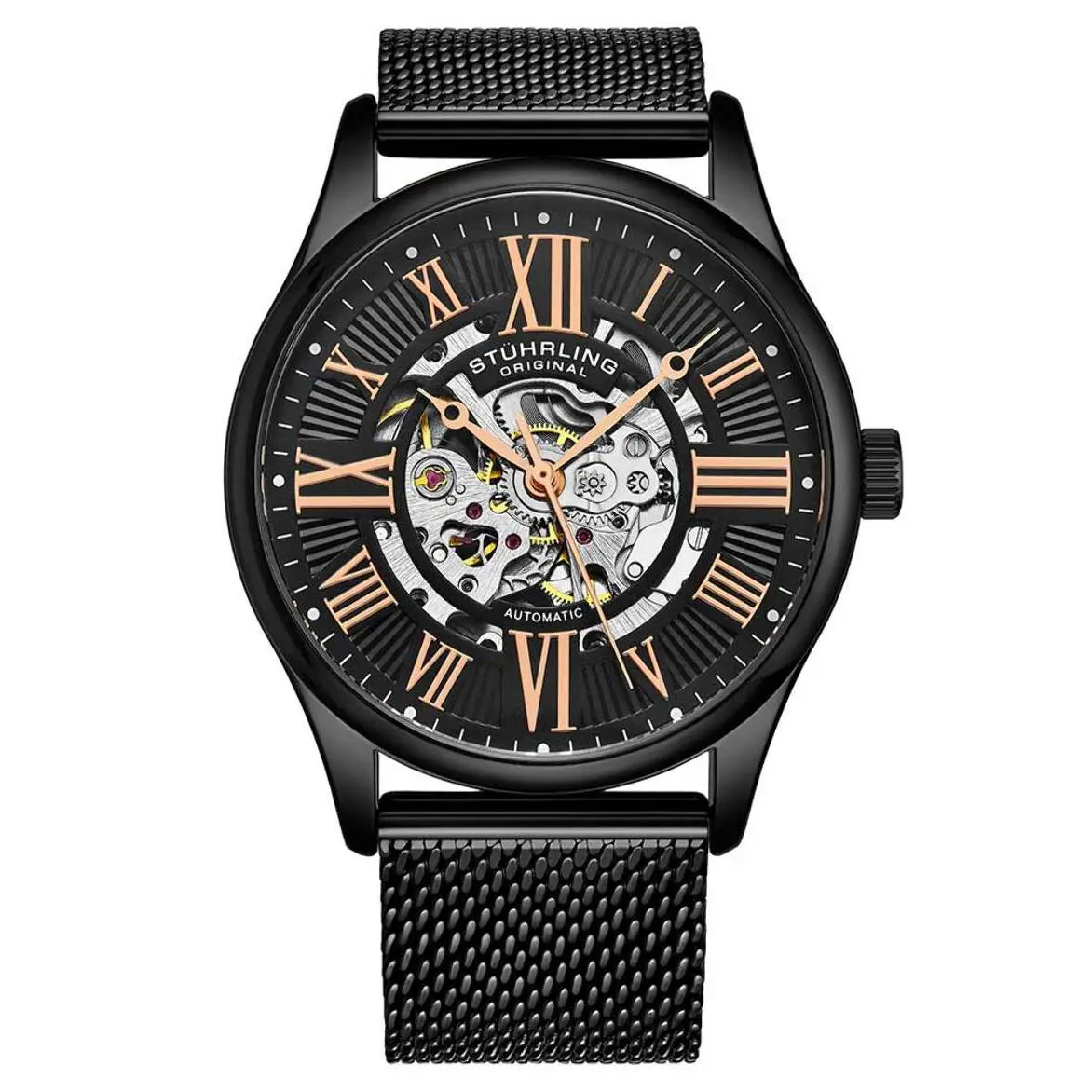 Stuhrling Legacy Black Black Dial Wristwatch 3942m.3