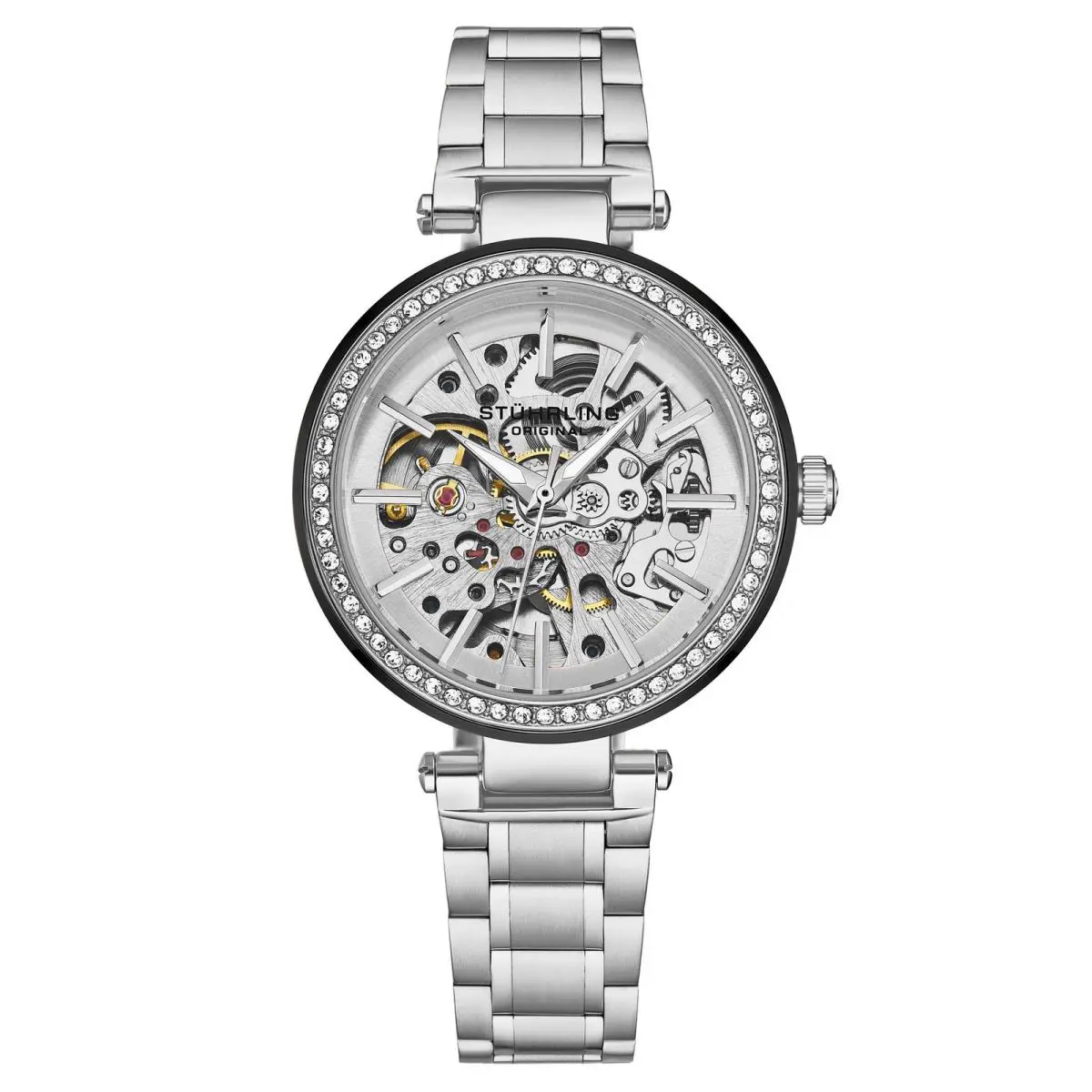 Stuhrling Radiant Elegance Automatic Skeleton Silver/stainless Silver Dial Wristwatch 40