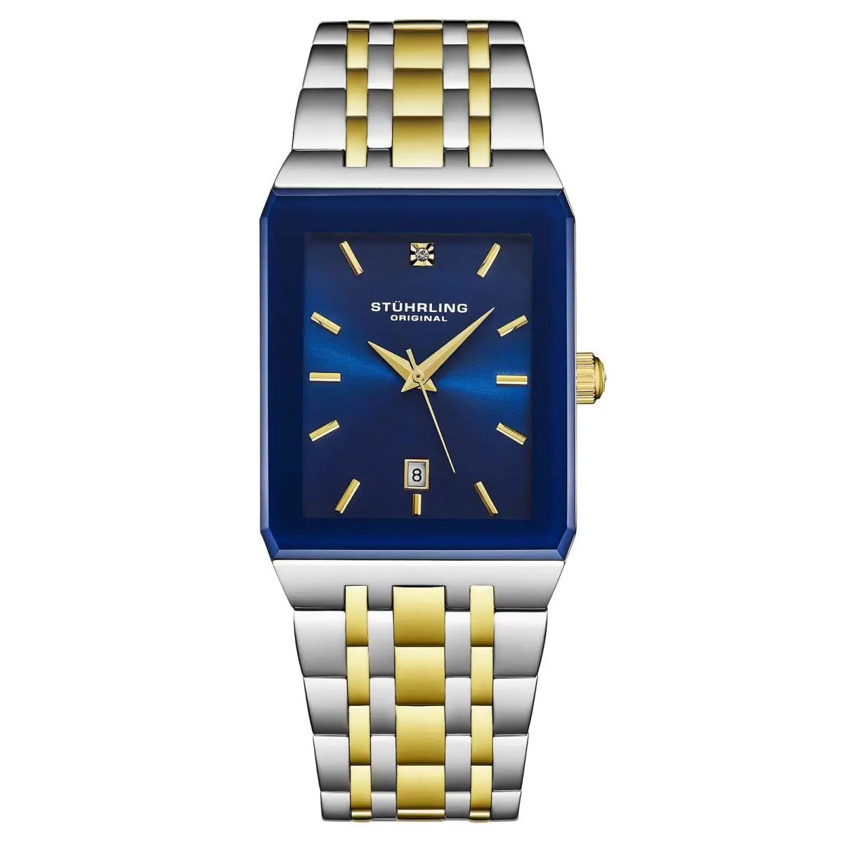 Stuhrling Empire Edge 4084 30x45mm Blue/gold | Blue Dial Empire Edge 4084 30x45mm Blue/gold Blue Dial Wristwatch 4084.4