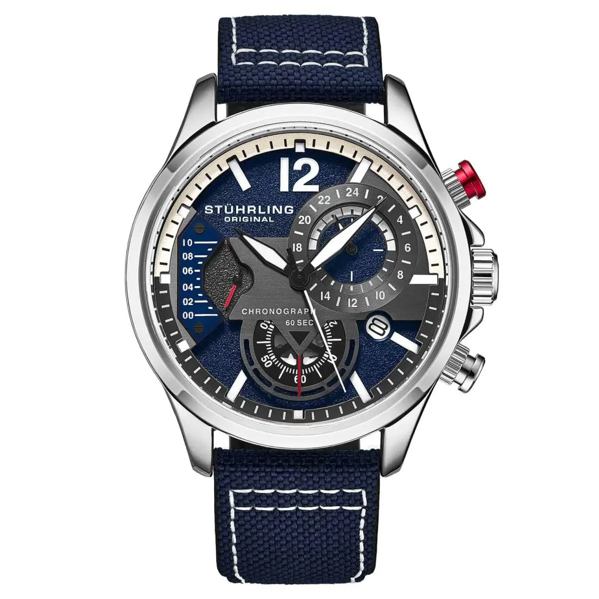 Stuhrling Cordura 4029 Quartz 45mm Aviator Wristwatch 4029.2