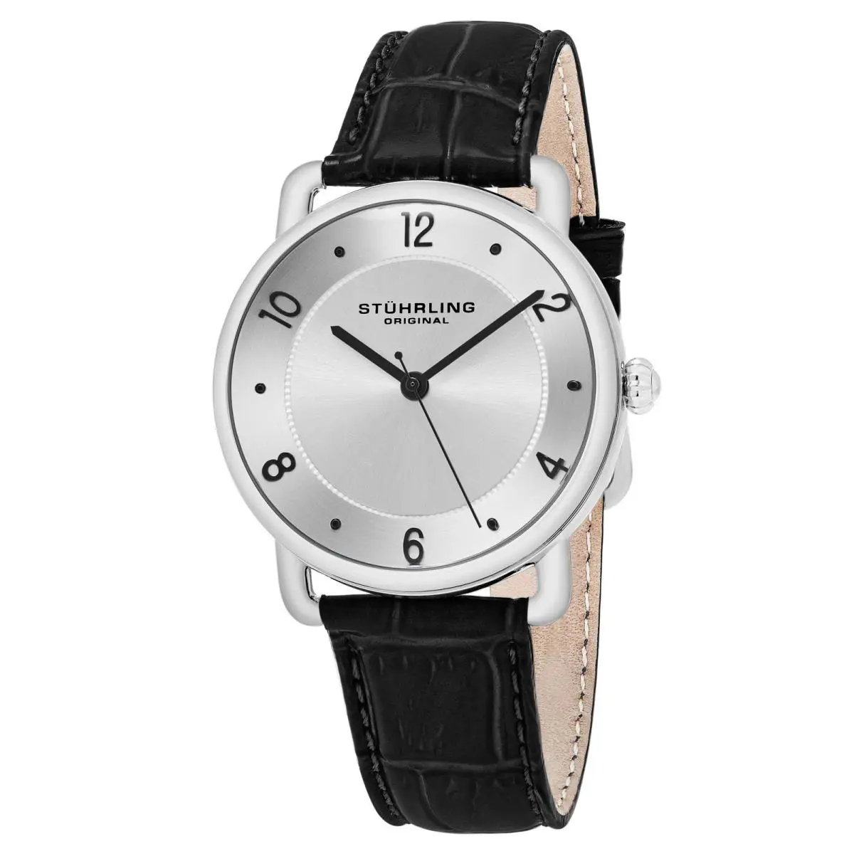 Stuhrling Symphony Black/leather/silver Dial/silver Case 844.02 Silver Dial Wristwatch 8 by Stührling