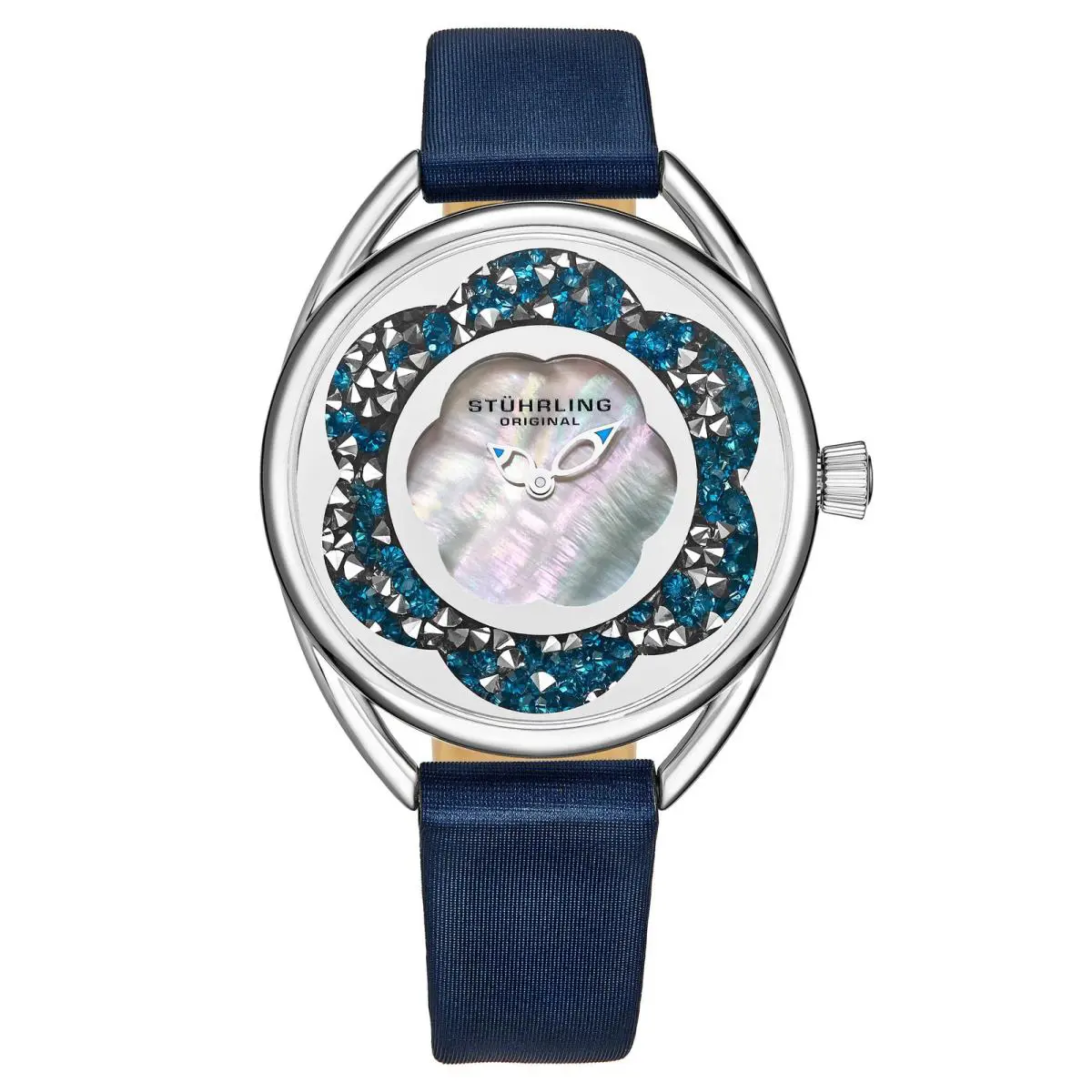 Stuhrling Symphony-995.03 Blue Leather Silver Dial Wristwatch 995.03