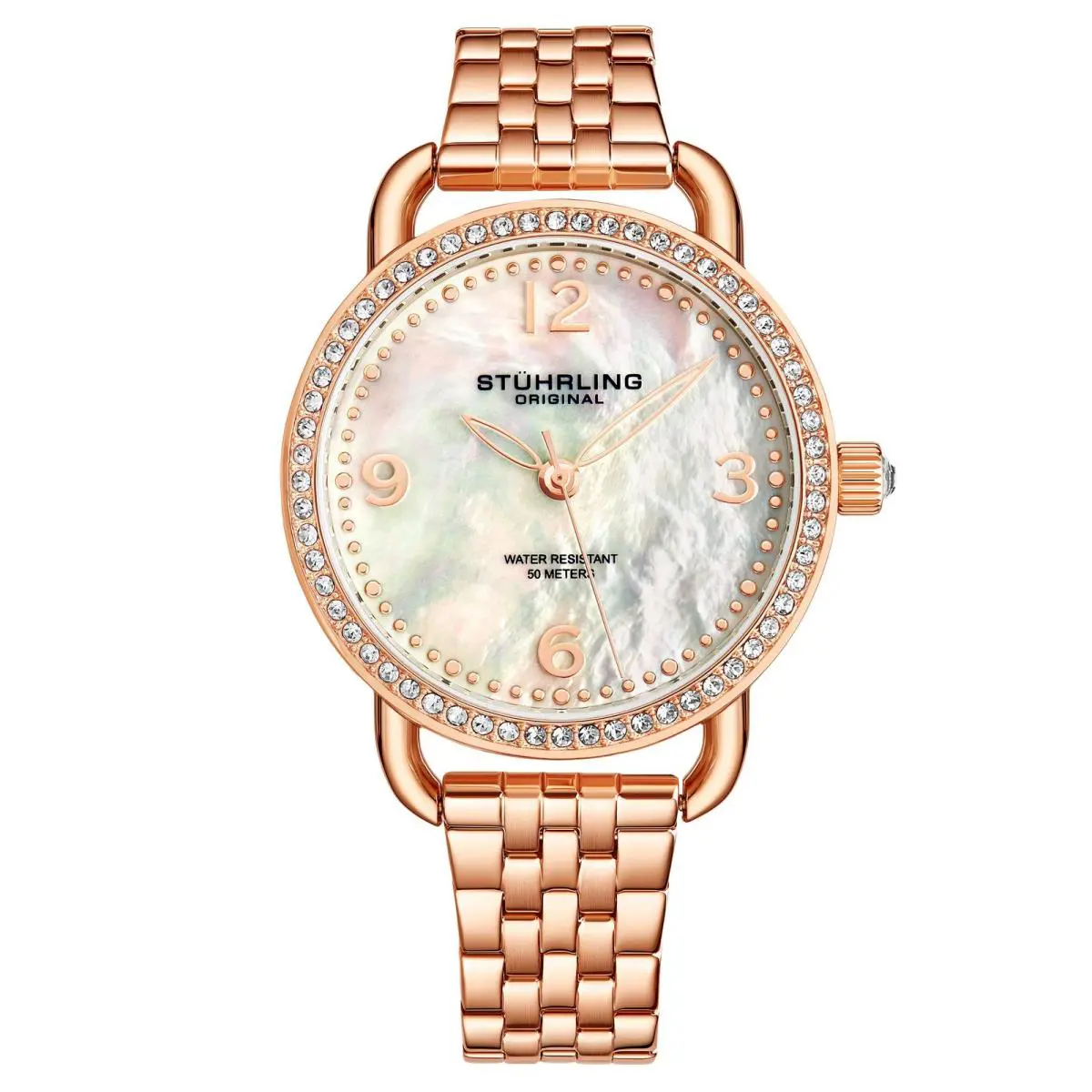 Stuhrling Symphony-3955.5 Rose Gold Stainless Steel Silver Dial Wristwatch 3955.5 - Dial: Gray, Band: Rose Gold