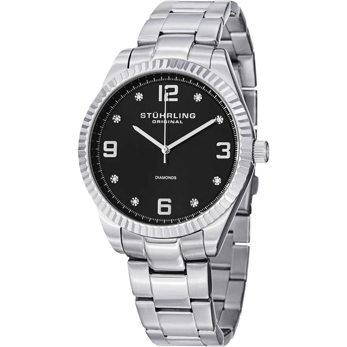 Stuhrling Symphony Watch Black/silver Black Dial Wristwatch 607g.02