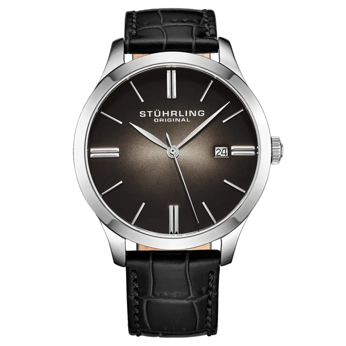 Stuhrling Symphony Black/silver Black Dial Wristwatch 4014.1