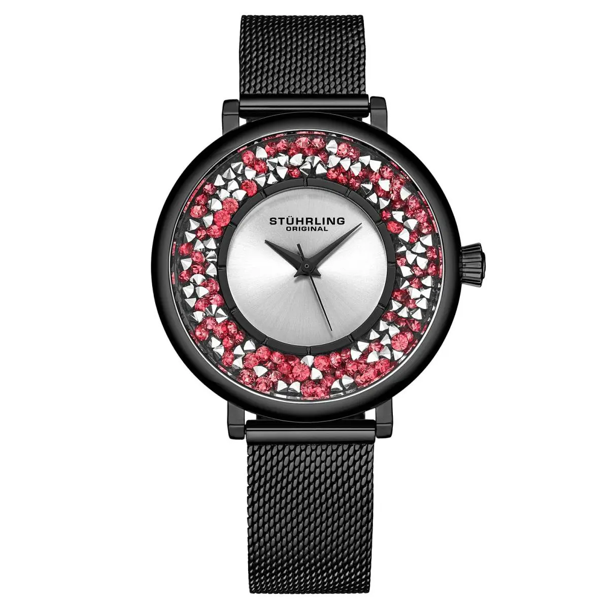 Stuhrling Symphony Black Stainless Steel Silver Dial Wristwatch 793A.06